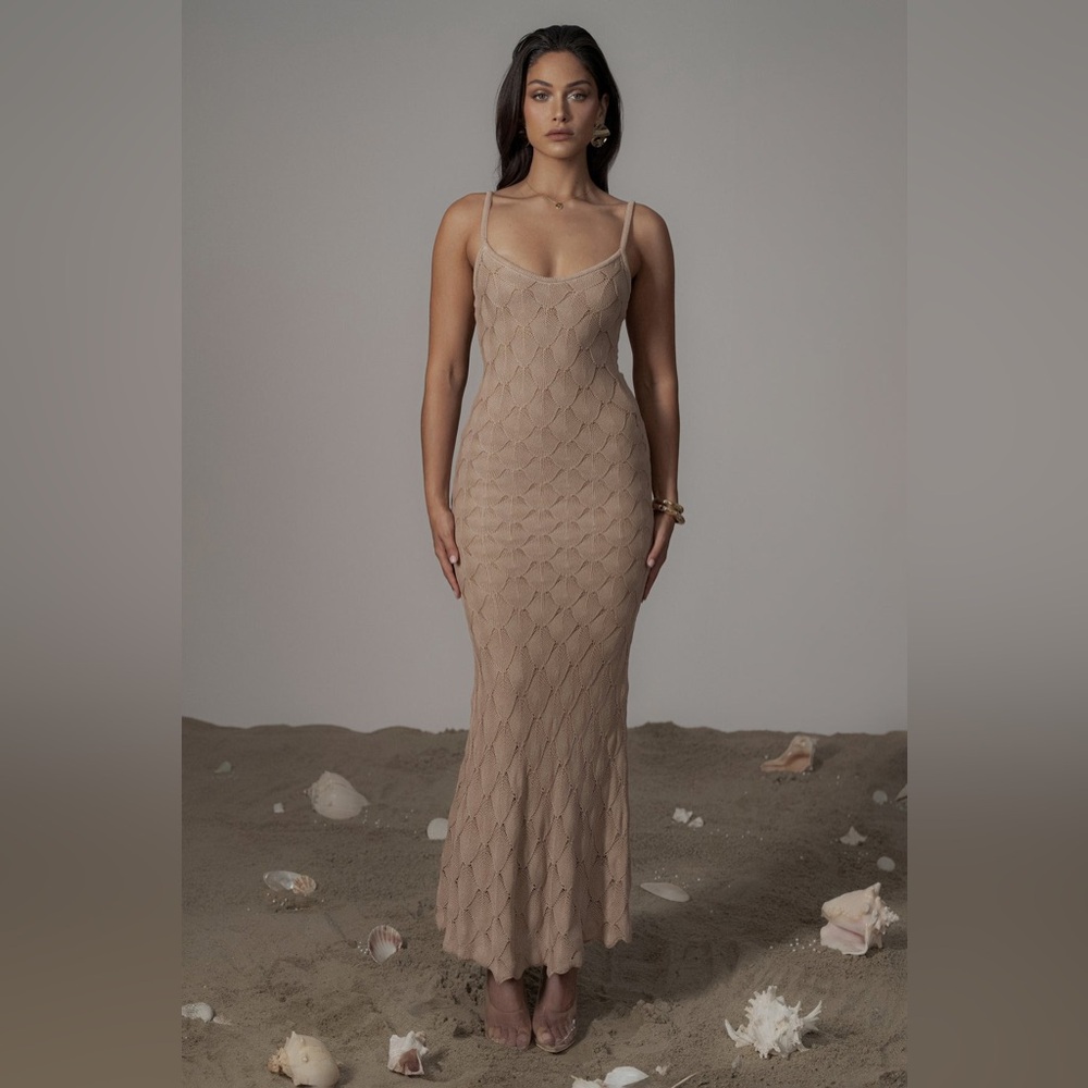 NWOT JLUXLABEL SAND GABRIELA KNIT MAXI DRESS‎